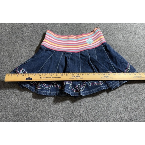 Rocawear Denim‎ Mini Skirt Women's Y2K Pleated Embroidered Sz 12 Vintage - Picture 9 of 10